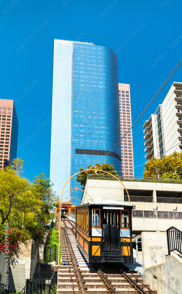 Wall mural angels flight, a funicular railway in downtown los angeles, california