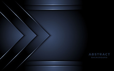 Modern navy blue background with arrow shape