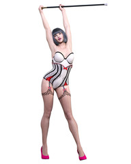 Tall sexy woman corset.
