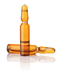 Two brown injection ampules