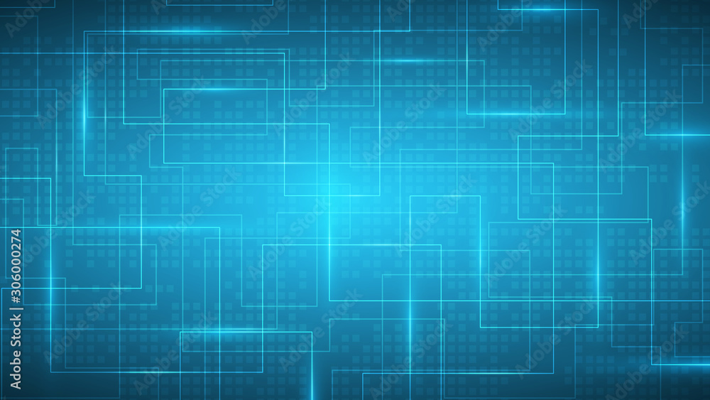 Aufkleber blue abstract ciruit line technology background,futuristic connection processor with copy space,comm