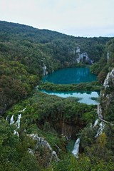 Fototapeta na wymiar Croatia-view of a waterfalls in the Plitvice Lakes National Park