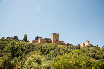 Fototapeta na wymiar Panoramic views of the Alhambra in Granada