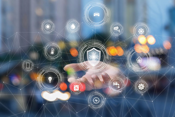 Obraz premium Shows protected internet of things system.