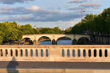 Pont Marie from Pont Louis Philippe at sunset. Paris, France.