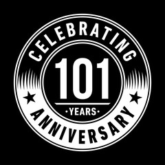 101 years anniversary celebration logo template. One hundred and one years vector and illustration.