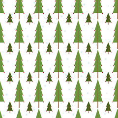 Winter seamless pattern with Christmas tree and snow. Merry Christmas and Happy New Year. Seamless Vector Pattern. Vector background