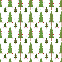 Obraz premium Winter seamless pattern with Christmas tree and snow. Merry Christmas and Happy New Year. Seamless Vector Pattern. Vector background