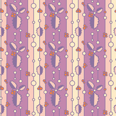 Flat colorful christmas seamless pattern. Repeated Xmas symbols.