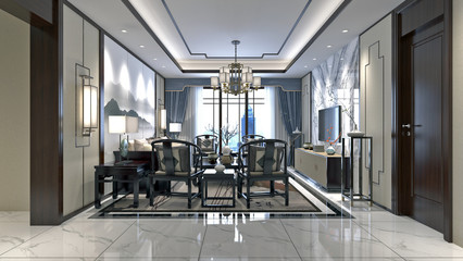 3d render of modern living room interior.