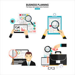 business analytic graph report . business investment planning