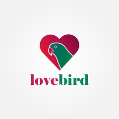 Love Bird Logo Design Vector Template