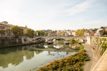 Fototapeta na wymiar Tiber river in Rome