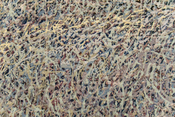 Hand drawn acrylic painting. Abstract art background. Acrylic painting on canvas. Color texture. Fragment of artwork. Brushstrokes of paint. Modern art. Colorful canvas. Close up.