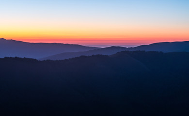 Atardecer en la cima  del Parque natural Saja, Cantabria