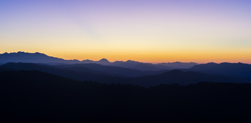 Atardecer en la cima  del Parque natural Saja, Cantabria