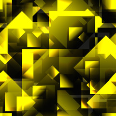 Golden squares and black rhombuses.