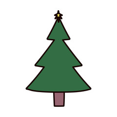 christmas pine tree with star decoration