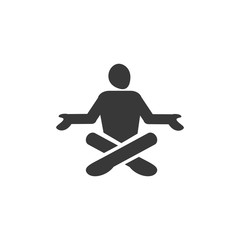 Yoga Meditation Exercise Stretching People Icon Sign Symbol Pictogram. Stock vector illustration isolated on white background.