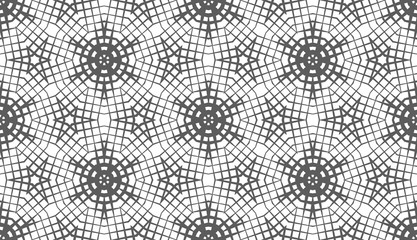 Abstract seamless pattern of geometric shapes. Stars in a hexagonal grid.