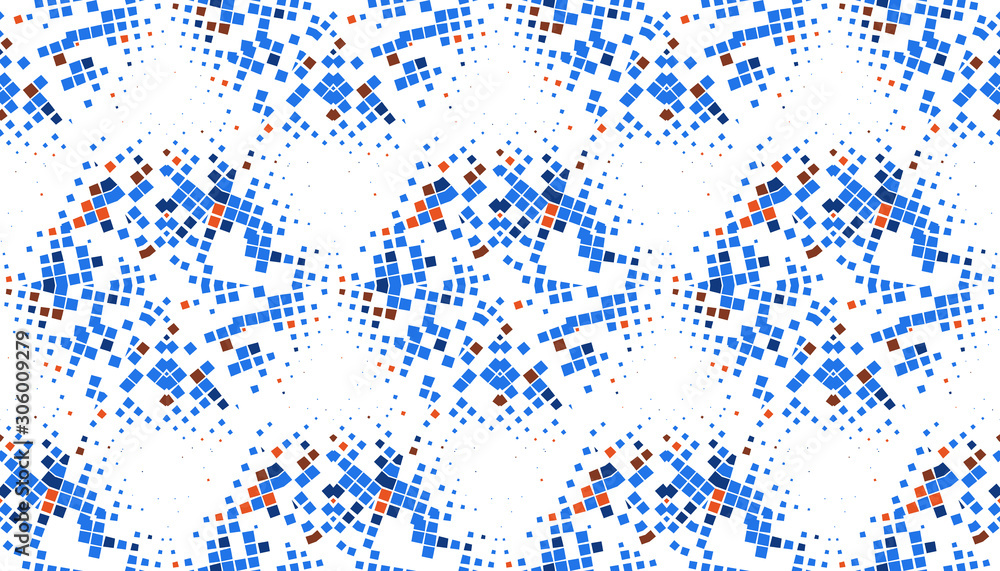 Poster abstract seamless pattern of geometric shapes. stars in a hexagonal grid.