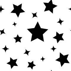 Stars seamless pattern. Sky with star icons texture background.