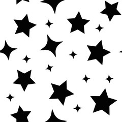 Stars seamless pattern. Sky with star icons texture background.
