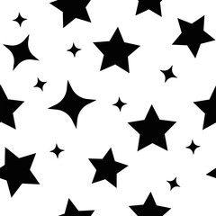 Fototapeta premium Stars seamless pattern. Sky with star icons texture background.