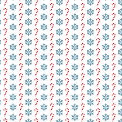 Fresh Christmas Pattern. Candy cane and snowflake as Highresolution Illustration.