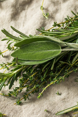 Raw Green Poultry Herbs with Rosemary © Brent Hofacker