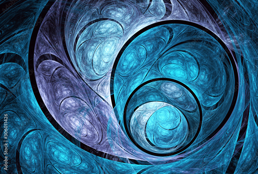 Poster abstract color dynamic background with lighting effect. fractal spiral. fractal art