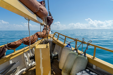 from a sailing ship you can watch the beautiful blue sea in Australia
