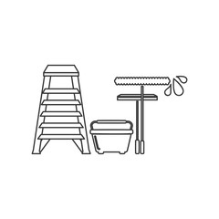 Window Cleaning Tools Icon Vector