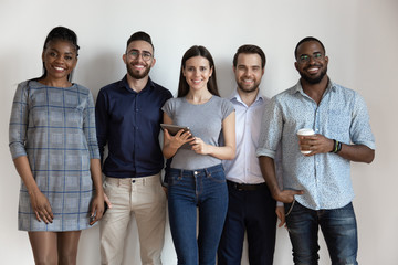 Fototapeta premium Studio portrait young successful diverse business people team.