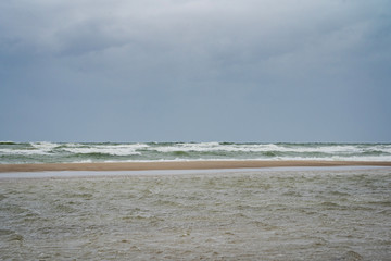 rainy day stormy sea