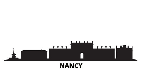 France, Nancy city skyline isolated vector illustration. France, Nancy travel cityscape with landmarks