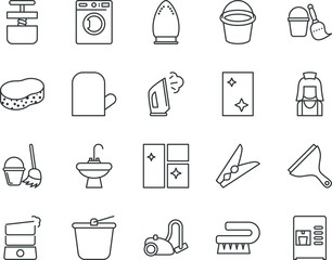 household vector icon set such as: mixer, paint, sink, creative, scraper, cuisine, squeeze, shower, pressure, refrigerator, female, clamp, web, cold, purity, cup, floor, steaming, beverage, mop
