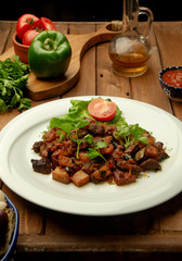 ragu with meat and potato in the plate