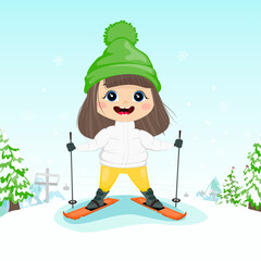skiing in the montains
