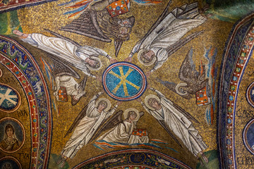  Mosaics of the Chapel of Sant Andrea or Archiepiscopal Chapel  in Ravenna, Italy. The only...