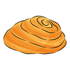 Cute cartoon loaf Isolated on the white background. Vector illustration.