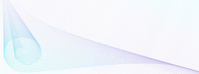 Light teal, purple swirl pattern, squiggly subtle curves. Abstract vector watermark. Modern line art design. Colored template for cheque, ticket, coupon, banner. White background. EPS10 illustration