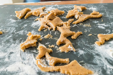 Dough for Christmas cookies cookie cutter