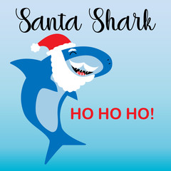 Santa shark with HO HO HO title