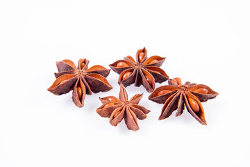Star anise on a white background