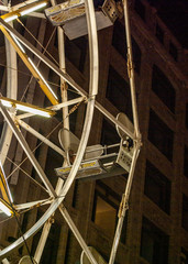 Ferris wheel seat at night