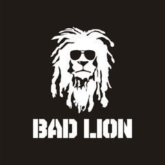 Lion Logo Funny Animal Head Mascot Vector Isolated in Black Background