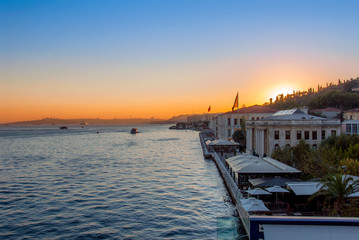Fototapeta premium Istanbul, Turkey, 17 October 2007: Stone buildings, Ortakoy, Besiktas.