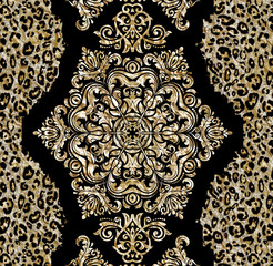 gold baroque lace pattern design