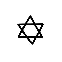 star of David doodle icon, vector illustration